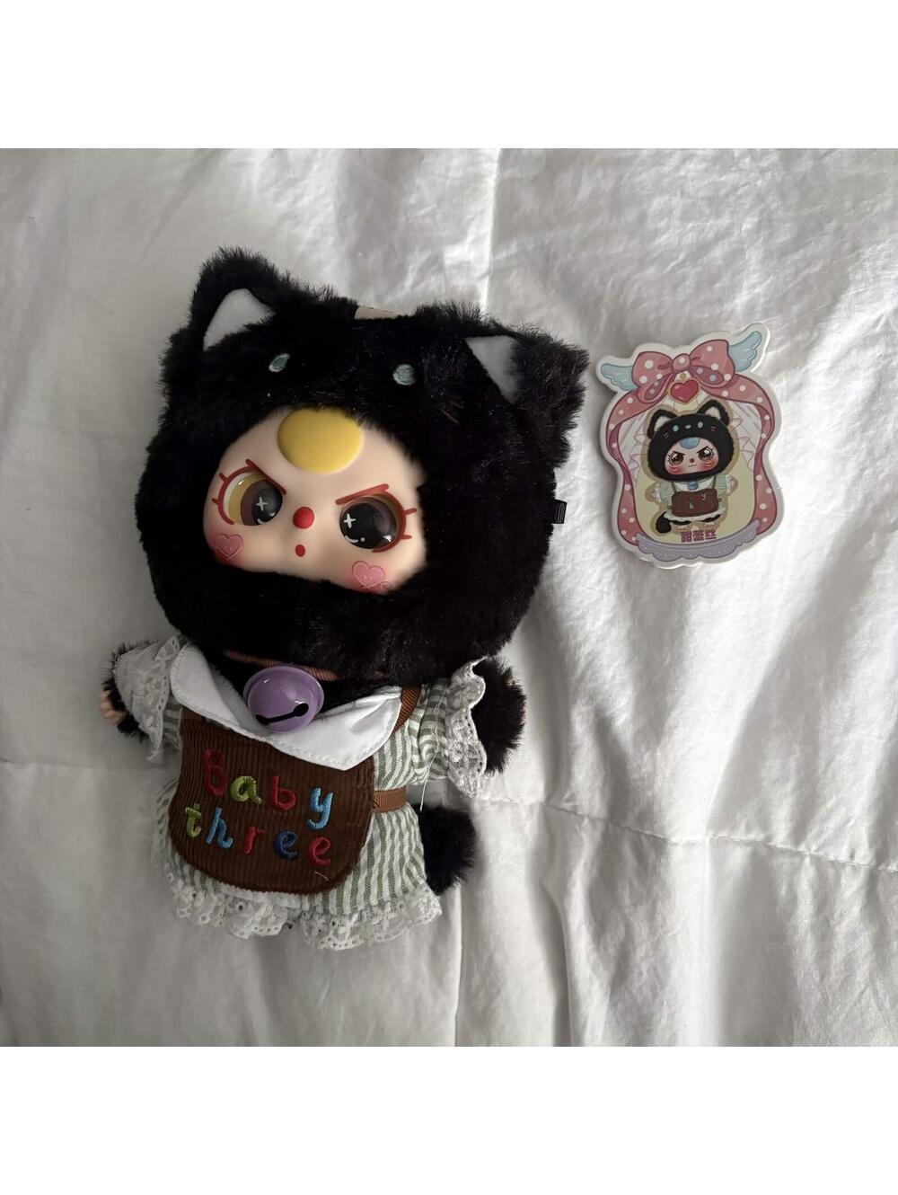 baby three black cat keychain